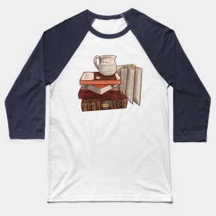 Warm Bookish Bookstack Baseball T-Shirt